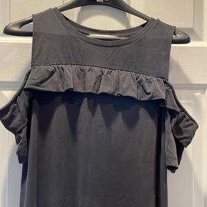 Loft Soft Black Cold Shoulder Dress, Sz S, NWOT!